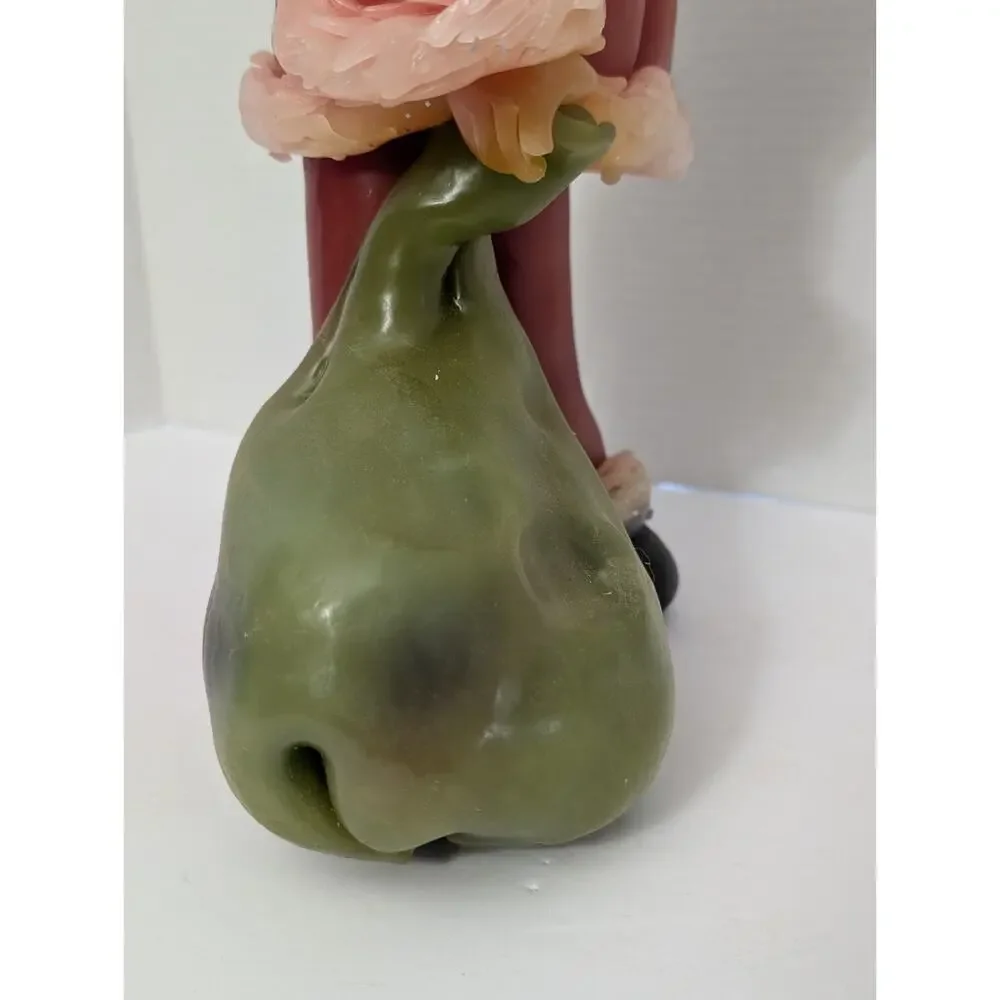 Vintage Northern Lights Fantasy Figure Santa Candle with Pipe & Gift Bag